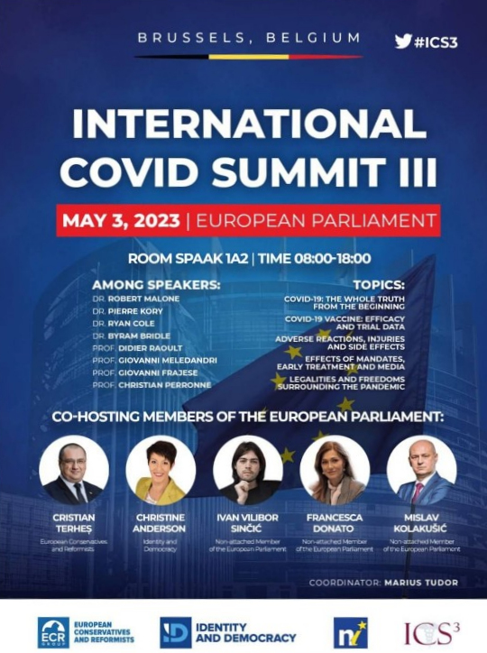 Dr. David Martin tijdens Covid Summit voor Europees Parlement, Brussel